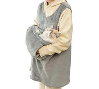 Cat Apron Holder, Pet Carrier Sling, Velvet Cat Pouch, Comfortable Pinafore Style Pet Carrier with Front Pocket Design for Hands- Carrying of Cats, Puppies and Small Pets