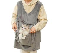 Cat Apron Pouch, Soft Breathable Velvet Double Layer Front Pocket Apron, Adjustable Pet Carrier Sling for Small to Medium Sized Animals Adjustable Cat Carrier Pouch, Velvet Apron with Double Layer