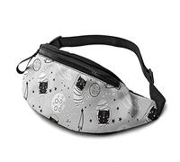 Cat Astonauts In The Spase Fanny Pack para Hombres y Mujeres, riñonera, cinturón para Correr, riñonera con cinturón Ajustable para Viajes al Aire Libre, Deportes, Ciclismo, Correr