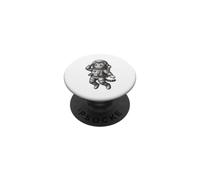Cat Astronaut Space Explorer - Carbón Vegetal PopSockets PopGrip Adhesivo