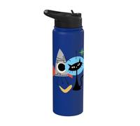 Cat Astronaut Space Retro Atomic Age Mid-Century Modern Stainless Steel Insulated Water Bottle