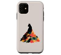 Cat Autumn Leaves Fall Cozy Aesthetic Feline Owners Carcasa para iPhone 11