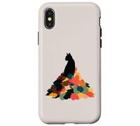 Cat Autumn Leaves Fall Cozy Aesthetic Feline Owners Carcasa para iPhone X/XS