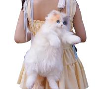 Cat Backpack - Handmade Wool, 19.69x5.91in Plush Backpack Adjustable Straps | Fashionable Durable Design, Simulation Cat Bag For City Strolls, Shopping, Travel, School, Daily Use, Casual Outings