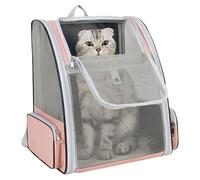 Cat Backpack, Pet Carrier Bag, Diseño amplio, transpirable, Sturdy y portátil, sin límite, Bottom plano, perfecto para animales pequeños y medianos