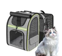 Cat Backpack, transpirable plegable para mascotas, duradero 600d Cationic Fabric, Secure Steel Wire Frame & Plush Pad, ideal para viajes al aire libre, motocicleta, 24,41 x 13,39 x 16,93 pulgadas