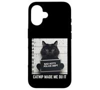 Cat Bad Police Dept Catnip Funny Kitten Hombres Mujeres Niños Carcasa para iPhone 16