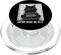Cat Bad Police Dept Catnip Funny Kitten Hombres Mujeres Niños PopSockets PopGrip para MagSafe