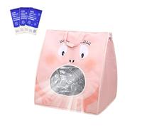 Cat Bag Carrier, Foldable Cooling Case, 15.16x11.81x15.75inch Built-in Ice Pack Holder, Ventilated Insulated Design, Ideal for Indoor, Car, Bike, Camping, Travel, Pink/Green/Orange