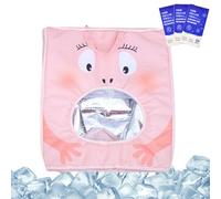 Cat Bag Carrier, Foldable Ventilated Cooling Case with Built-In Ice Pack, Portable Travel Holder, Ideal for Bike, Car, Camping, Airline, Indoor, Outdoor Pet Travel, 38.5x30x40cm Pink Green Orange