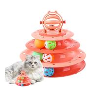 Cat Ball Tower Toy, Four-Layer Turntable, Interactive Cat Puzzle Toys, 9.25x7.87inches Mental and Physical Exercise, Fun Pet Toy for Kittens, Perfect for Balcony or Bedroom Play