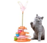Cat Ball Track - Kitten Boredom Relief, Turntable Cat Tower Toy with Multi-Level Rotating Tracks, Interactive Puzzle Maze, Indoor Exercise Station for Pet Parents Trainers Animal Lovers