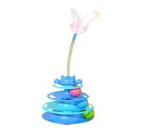 Cat Ball Track - Kitten Boredom Relief | Turntable Tower Toy for Pet Parents Trainers Apartment Home Office Shelters, Bedroom Living Room Animal Ejercise Play, Blue.
