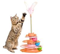 Cat Ball Track, Kitten Boredom Relief Unit, Turntable Cat Tower Impulse Integrity Chassis Hábitat Textural Engagement for Pet Parents Trainers Apartment Home Office Shelters