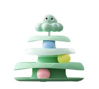 Cat Ball Track Toy, 3-Layer Interactive Roller, 7.87x7.87x1.8in, Exercise and Treat Puzzle, Enrichment Scratcher Design, Ideal for Indoor, Outdoor Small Spaces, Boredom, Exercise