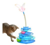 Cat Ball Track Toy, Kitten Boredom Relief Turntable Play Tower for Active Cats, Interactive Rolling Ball Design, Cat Toys for Pet Parents Trainers Animal Lovers Apartment Home Office Living Room