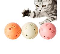 Cat Balls Bells, Interactive Cat Toys, Hollow Pet Ball, Kitten Rattle Toys with Lightweight and Easy to Roll for Kittens, Adult Cats, Rabbits and Ferrets, 3 Pieces