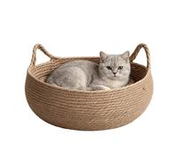 Cat Basket Bed - Rattan Cat Basket, Breathable Scratcher Nest