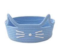 Cat Basket, Woven Cotton Rope Toy Basket, Round Animal Laundry Basket, Small Woven Storage Basket For Cat Toys, Towels, Blankets, And, Stylish And Practical Organizer