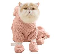 Cat Bathing Coat, Cat Coral Fleece, Toalla de baño completamente envolvente, secado rápido, absorbente | Con bucles de pie, diseño postal, simplemente ponte y tire de la chaqueta tibia y a prueba de v