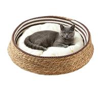 Cat Bed Basket, Cushioned Scratch Resistant All Season Pet Nest, Round Cat Bed Basket For Small Medium Large Breeds Sleeping Resting Living Room Bedroom Garage Windowsill Balcony Cozys Use