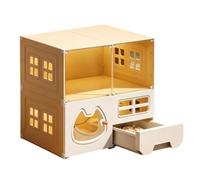 Cat Bed Cage | 2- Tier Pet Lounge with Toilet | Cat Nesting House