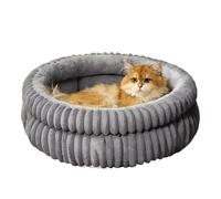 cat bed, Cama for gatos, ideal for el invierno, for un sueño profundo y cálido. Perfecta for perros pequeños. Redonda, de terciopelo grueso. Accesorios for mascotas. ,parts(Black,S-diameter 48cm)