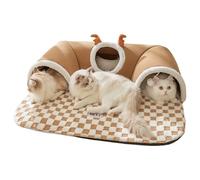 Cat Bed - Cat Beds for Indoor Cats | Soft Plush Hideaway with Interactive Crinkle Sections, Pet Furniture for Sleeping and Exploring, Pet Supplies, Cats Toy Accessory for Daily Activities