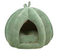 Cat Bed, Cat House, Pet Cave, Flannel Fabric, Thickened Warm Comfortable Design, Ideal for Indoor Use, Kittens and Small Dogs, 17.72x17.72x15.75 Inches, Green Color, 1 Piece