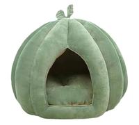 Cat Bed, Cat House, Pet Cave, Flannel Fabric, Thickened Warm Comfortable Design, Ideal for Indoor Use, Kittens and Small Dogs, 17.72x17.72x15.75 Inches, Green Color, 1 Piece
