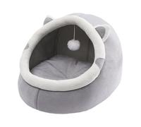 Cat Bed Cave, cómoda cama para dormir para cachorros: casa para dormir con un juguete de bola de piel extraíble para el pasillo, jardinería a sus amigos peludos dormirá con estilo. Las orejas de