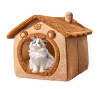 Cat Bed Cave, Plush Enclosed Pet House, Soft Cozy Sleeping Nest, Winter Warm Cushion, Large Size, Ideal for Cats, Small Dogs, Bunnies, Indoor Living Room, Bedroom, Christmas