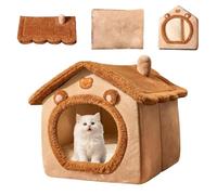 Cat Bed Cave - Plush Enclosed Winter Nest, Plush Cat Bed Cave, Soft Warm Pet House | Cozy Enclosed Sleep Nest for Cats, Small Dogs, Bunny & Pets, Indoor Living Room, Bedroom, Balcony, Winter Use