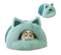 Cat Bed Cave, Plush Hooded Cat Tent, Soft Warm Pet House with Ears 50x42x30cm, Cozy Anti-Slip Bottom, for Cats, Kittens, Small Dogs, Winter Sleeping, Multipurpose Application