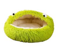 Cat Bed Cave, Small Dog House, Kitten Sleeping Nest, Plush Warmth Soft and Cozy Plegable Design Easy to Store Removable Cushion for Indoor Use, Green Color