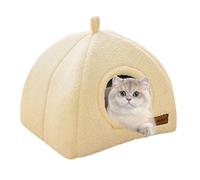 Cat Bed, Compact Dome Nest, 11.81 Inches Size Plush Sleeping Cave, Thermal Insulated Cushion for Cozy Indoor Shelter Small Medium Large Cats, Cold Winter Months Indoors, Gray
