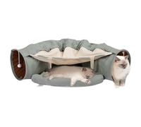 Cat Bed, plegable para mascotas, túnel de gato, túnel interactivo, túnel de gato, conejos túnel cama, entretenimiento Cat túnel, gato túnel con cama de 10,63 pulgadas para pequeñas mascotas