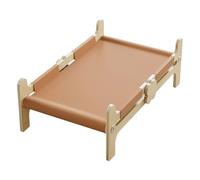 Cat Bed, Portable Pet Cot, Raised Wood Frame, Breathable Fabric Outer, Sturdy Material, Ideal for Indoor Patio Garden Camping Use, 23.62x14.37x8.27 Inches, Brown Color, 1 Piece