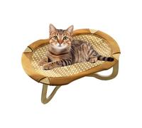 Cat Bed, Rattan Chair, 23,23 x 14,96 x 8,07 pulgadas Pet Furniture, Raised Cooling Lounger with Scratch-Resistant and Soft Pad for Indoor Kitten Comfort on Hot Days Living Room