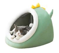 Cat Bed - Removable Foam Cat House, Soft Plush Pet Supplies | Great PP Cotton No Deformation for Cats, Roomy Dinosaur House Design Comfortable Pet Shelter