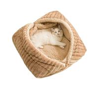 Cat Bed - Washable Foldable Mat for Cat | Thick Plush Nest with Soft Padding, Calming Shelter for Travel, Outdoor Adventures, Winter Comfort, and Restful Sleep for Kittens, 18.11x16.54 Inches