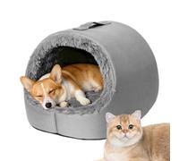 Cat Bed With Canopy - Carrying Handle Winter Partially Enclosed Comfortable Bed, Puppies Kittens Covered Pet Tent, Hideaway For Home | Student Dorm Apartment Living Room Balcony Indoor Outdoor Re