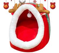 Cat Beds for Indoor Cats, Christmas Cat Cave, Semi-Enclosed Cat Beds, Washable Cat Beds, Anti-Slip Pet Supplies, Comfortable Cat Couch, Removable Cat Bed, Cozy Pet Cave, Indoor Cat Furniture