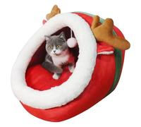Cat Beds For Indoor Cats | Christmas Cat Cave Semi-Enclosed Washable Cat Beds | Anti-Slip Comfortable Pet Supplies, Removable Cat Couch For Dogs, Cozy Sleeping Solutions