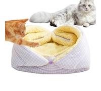 Cat Beds Indoor - Foldable Thickened Cave Sleeping Nest with Soft Cushion, Calming Pet Bed for Cats and Small Dogs, Perfect for Home Travel Winter Warm Comfort Home Use