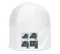 Cat Beg for Food xD Funny Meme Hello Human My Old Friend - Gorro unisex de algodón fino elástico blanco