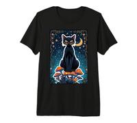 Cat Black Shadow Mystic Magic Feline Witch Soul Power Core Camiseta Premium