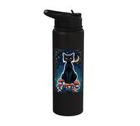 Cat Black Shadow Mystic Magic Feline Witch Soul Power Core Stainless Steel Insulated Water Bottle