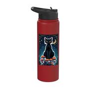 Cat Black Shadow Mystic Magic Feline Witch Soul Power Core Stainless Steel Insulated Water Bottle