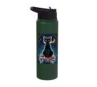 Cat Black Shadow Mystic Magic Feline Witch Soul Power Core Stainless Steel Insulated Water Bottle
